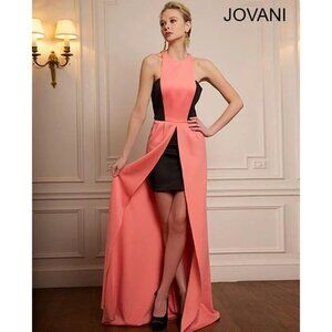 NWT Jovani Coral Black Formal Pageant Gown $500